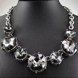 GRAY CRYSTAL STATEMENT NECKLACE #325